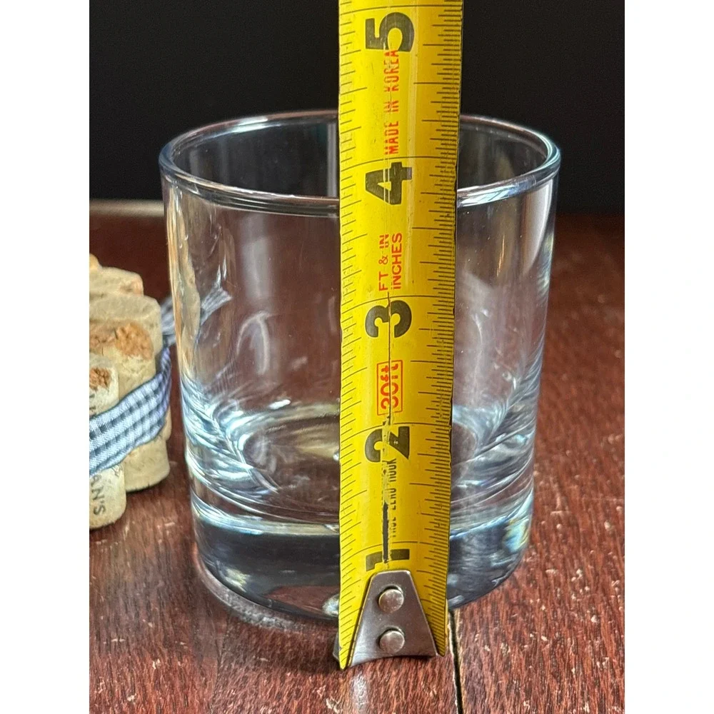 Set of 2 Clear Glass Whiskey Lowball Tumblers Weighted Base Old Fashioned 3.5in